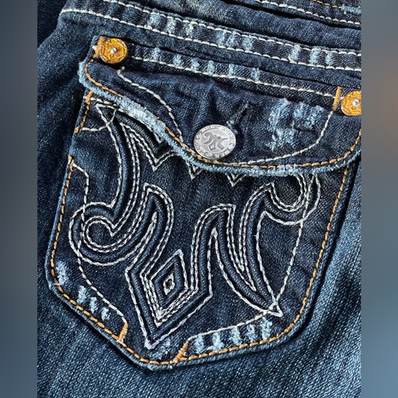 MEK denim JEANS -boot cut lightly faded/distressed size27/34 - Picture 8 of 13